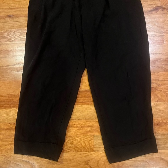 EVERLANE Put Together Lyocell Pleat Trouser Pants Black 6 - Picture 6 of 8